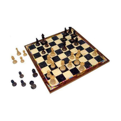 Parcheesi-Brett, Schach und Dame Holz Zubehör 3 in 1
