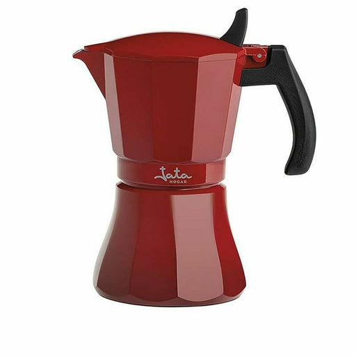 Italienische Kaffeemaschine JATA Cafetera de inducción roja vulcano Rot Aluminium