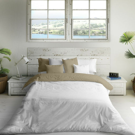 Bettdeckenbezug Naturals FUNDA NORDICA BICOLOR REVERSIBLE Reversibel Beige Weiß King size (280 x 270 cm)