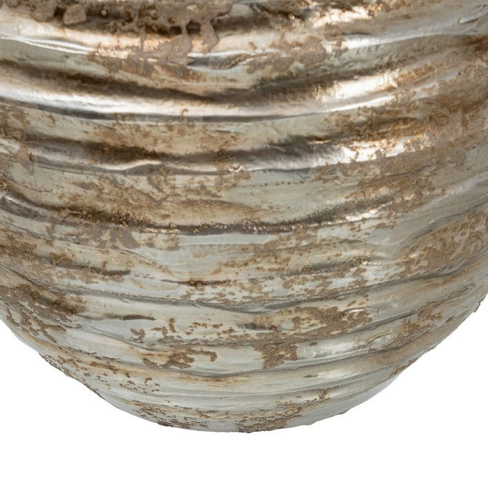 Blumentopf 39 x 39 x 37 cm aus Keramik Silber