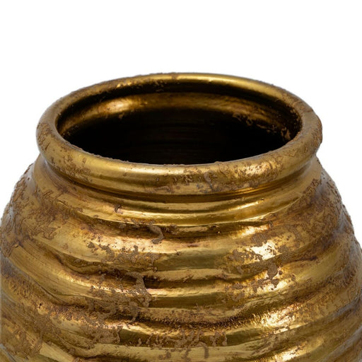 Blumentopf 29 x 29 x 31,5 cm aus Keramik Gold
