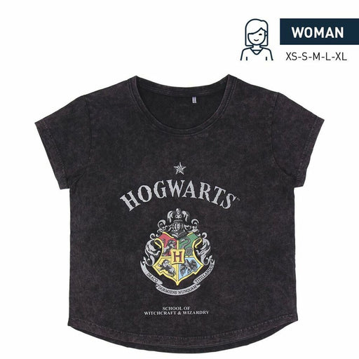 Damen Kurzarm-T-Shirt Harry Potter Grau Dunkelgrau
