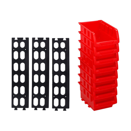 Satz stapelbarer Organizerboxen Kinzo Rot 12 x 10 cm Polypropylen (8 Stück)