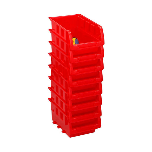 Satz stapelbarer Organizerboxen Kinzo Rot 12 x 10 cm Polypropylen (8 Stück)