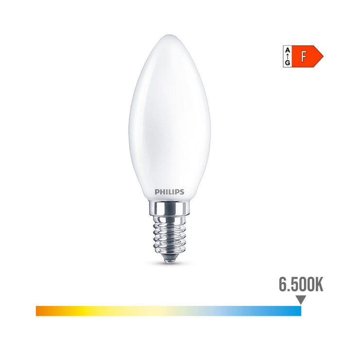 LED-Lampe Philips Kerze Weiß F 40 W 4,3 W E14 470 lm 3,5 x 9,7 cm (6500 K)