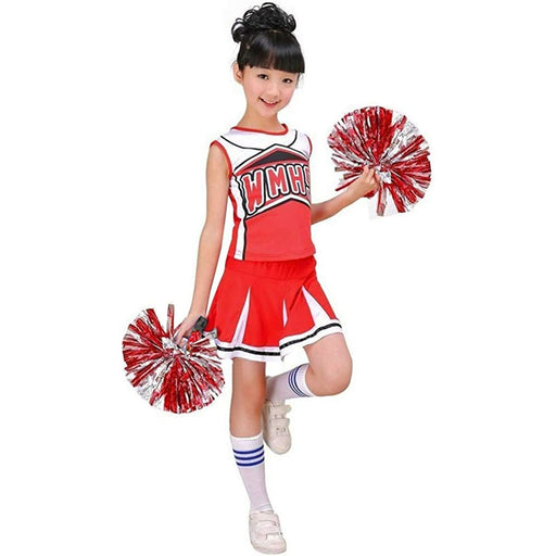 Verkleidung für Kinder Cheerleader Rot 150 cm (Restauriert B)