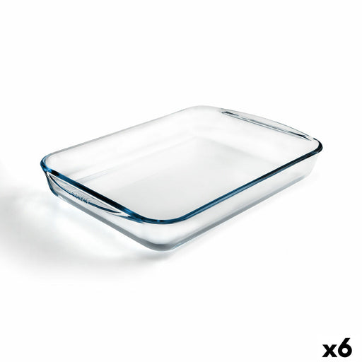Ofenschüssel Pyrex Classic Vidrio Durchsichtig Glas rechteckig 40 x 27 x 6 cm (6 Stück)