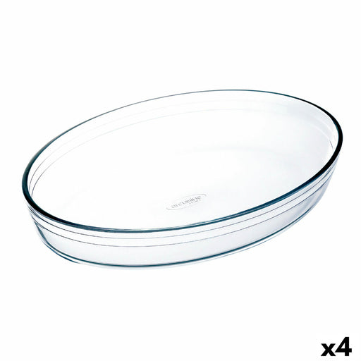 Ofenschüssel Ô Cuisine   Oval 40 x 28 x 7 cm Durchsichtig Glas (4 Stück)