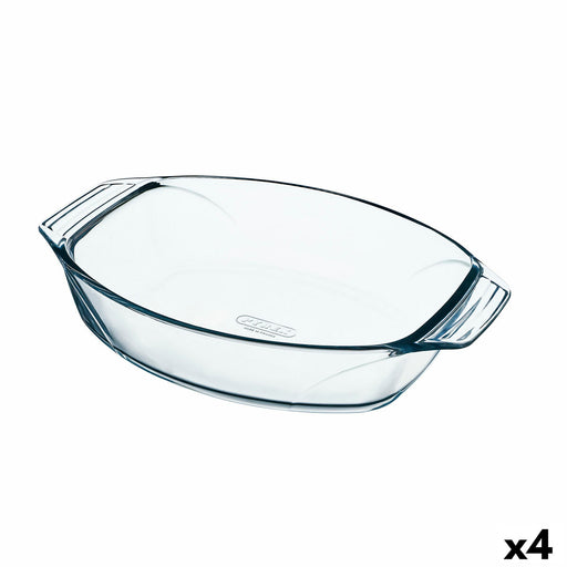 Ofenschüssel Pyrex Irresistible Durchsichtig Glas Oval 39,5 x 27,5 x 7 cm (4 Stück)