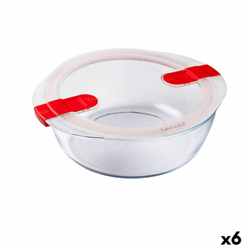 Lunchbox hermetisch Pyrex Cook&heat 26 x 23 x 8 cm 2,3 L Rot Glas (6 Stück)