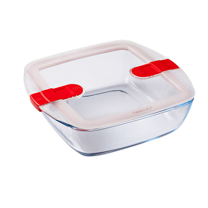 Lunchbox hermetisch Pyrex Cook & Heat 25 x 22 x 7 cm 2,2 L Durchsichtig Glas (4 Stück)