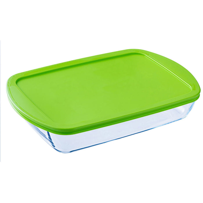 Rechteckige Lunchbox mit Deckel Pyrex Cook & store Durchsichtig Silikon Glas (4,5 L) (4 Stück)