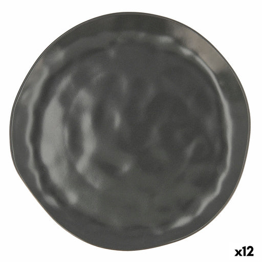 Flacher Teller Bidasoa Cosmos Schwarz aus Keramik Ø 26 cm (12 Stück)