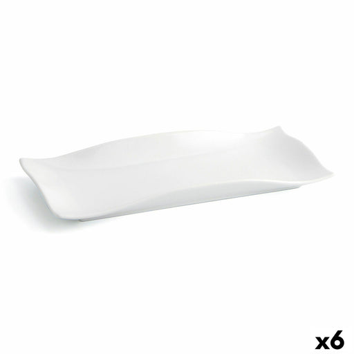 Flacher Teller Quid Gastro Fun Weiß aus Keramik 29,5 x 11 x 3 cm (6 Stück)