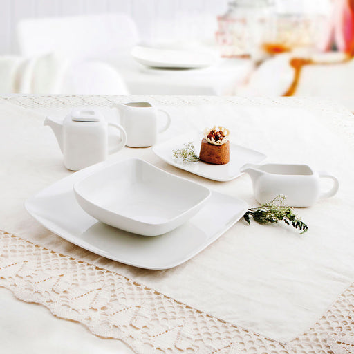 Dessertteller Ariane Vita karriert aus Keramik Weiß (20 x 17 cm) (12 Stück)
