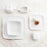Dessertteller Ariane Vita karriert aus Keramik Weiß (20 x 17 cm) (12 Stück)