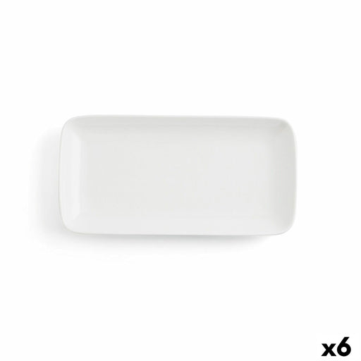 Kochschüssel Ariane Vital Coupe rechteckig aus Keramik Weiß (28 x 14 cm) (6 Stück)