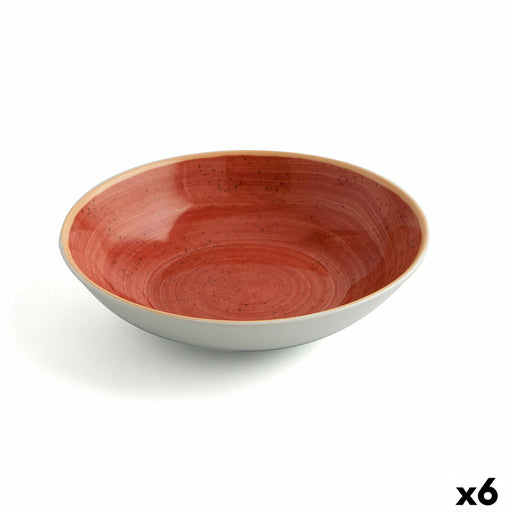 Suppenteller Ariane Terra aus Keramik Rot (Ø 21 cm) (6 Stück)