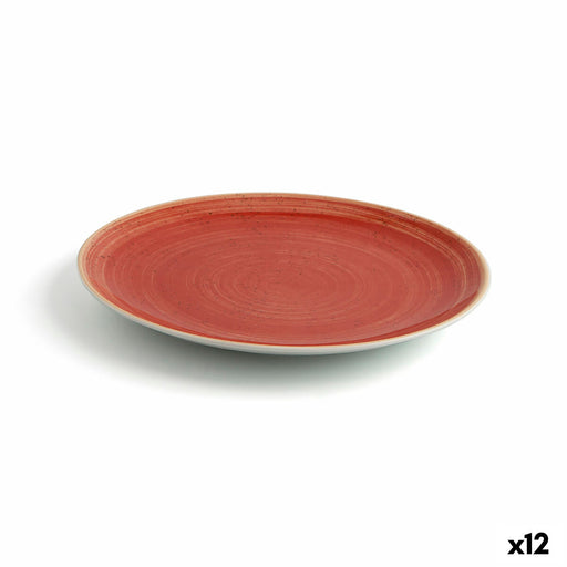 Flacher Teller Ariane Terra Rot aus Keramik Ø 21 cm (12 Stück)