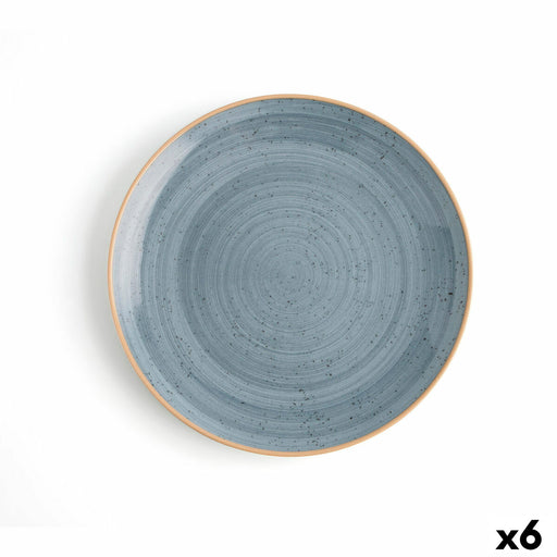 Flacher Teller Ariane Terra Blau aus Keramik (6 Stück)