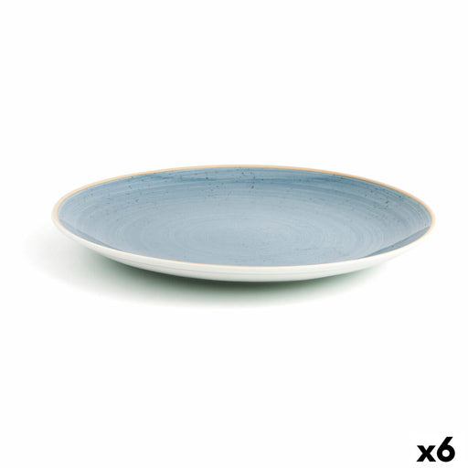 Flacher Teller Ariane Terra Blau aus Keramik Ø 31 cm (6 Stück)