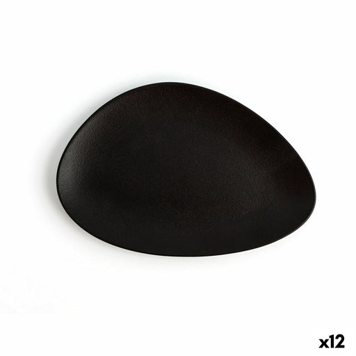 Flacher Teller Ariane Antracita Dreieckig Schwarz aus Keramik Ø 21 cm (12 Stück)