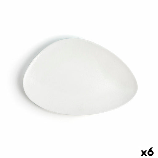 Flacher Teller Ariane Antracita Dreieckig Weiß aus Keramik Ø 29 cm (6 Stück)