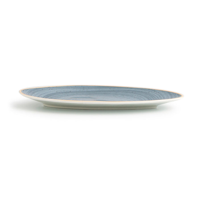 Flacher Teller Ariane Terra Dreieckig Blau aus Keramik Ø 29 cm (6 Stück)