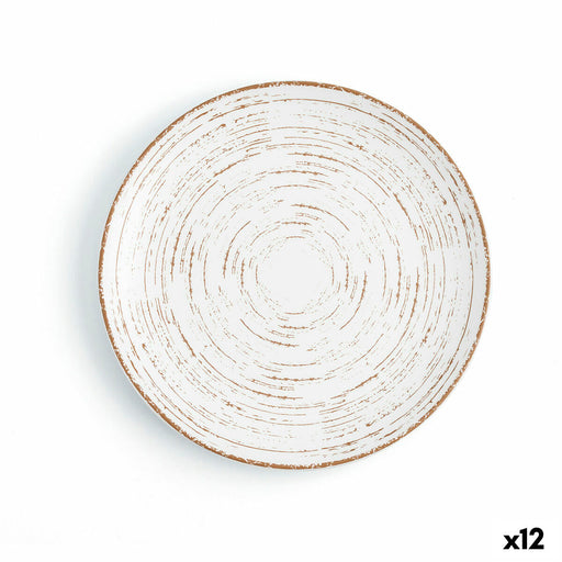 Flacher Teller Ariane Tornado White zweifarbig aus Keramik Ø 21 cm (12 Stück)