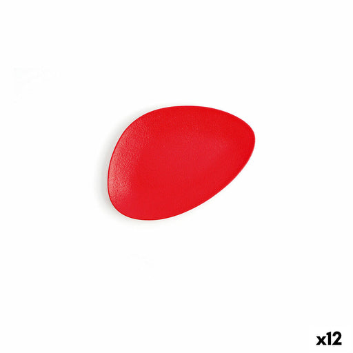 Flacher Teller Ariane Antracita Dreieckig Rot aus Keramik Ø 21 cm (12 Stück)