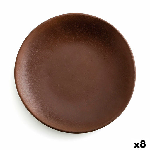Flacher Teller Anaflor Barro Anaflor Braun aus Keramik Steingut Ø 29 cm (8 Stück)