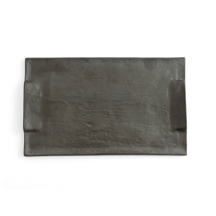 Tablett für Snacks Quid Mineral Gres Schwarz aus Keramik 30 x 18 cm (6 Stück)
