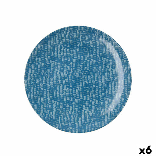 Flacher Teller Ariane Ripple Blau aus Keramik 25 cm (6 Stück)