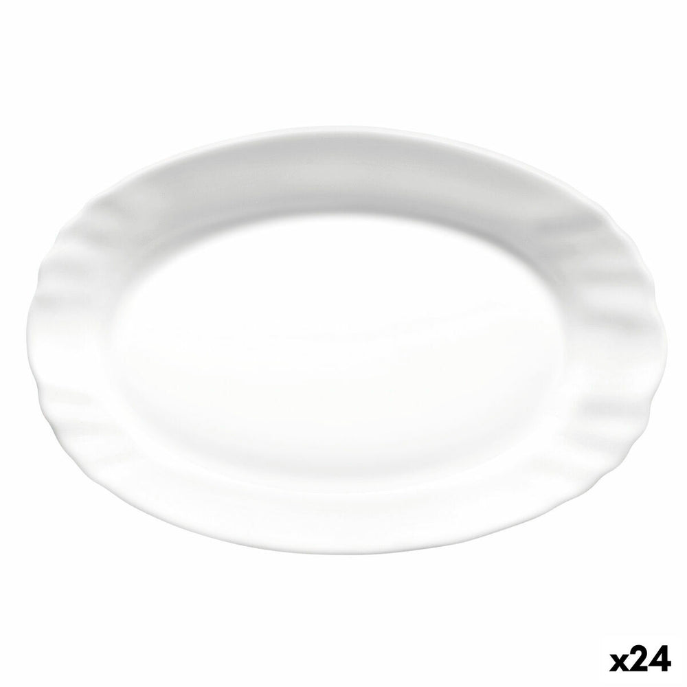 Kochschüssel Bormioli Rocco Ebro Oval Weiß Glas (22 cm) (24 Stück)