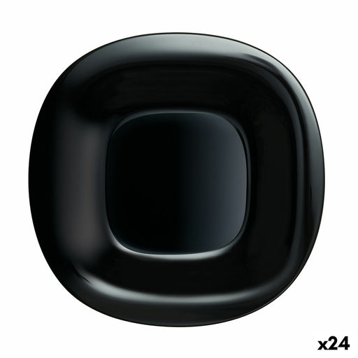 Flacher Teller Luminarc Carine Negro Schwarz Glas Ø 26 cm (24 Stück)