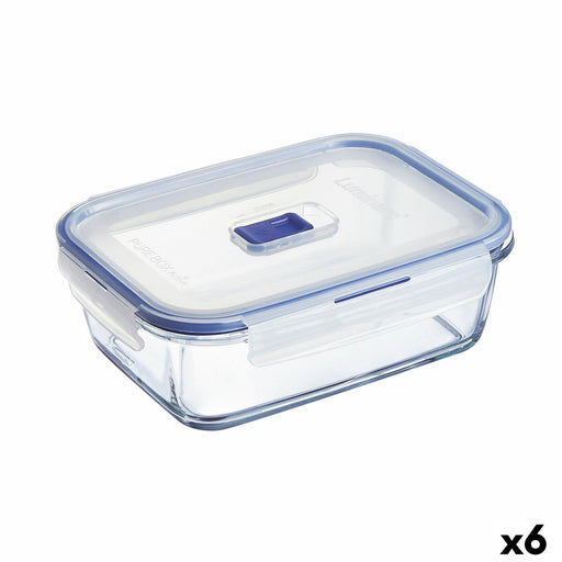 Lunchbox hermetisch Luminarc Pure Box Active 19 x 13 cm 1,22 L zweifarbig Glas (6 Stück)