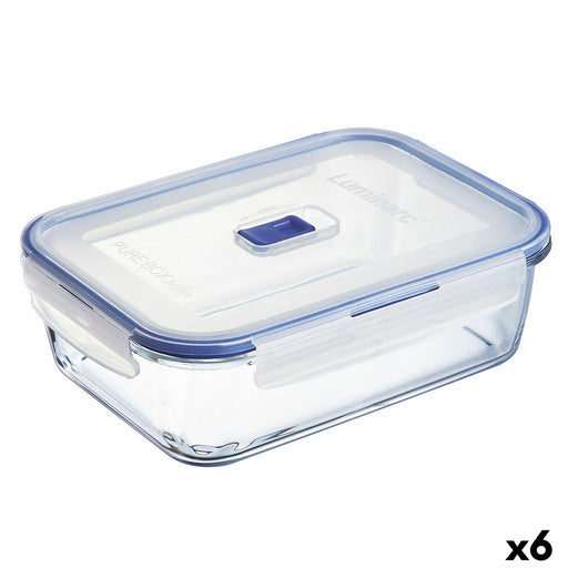 Lunchbox hermetisch Luminarc Pure Box Active 22 x 16 cm 1,97 l zweifarbig Glas (6 Stück)