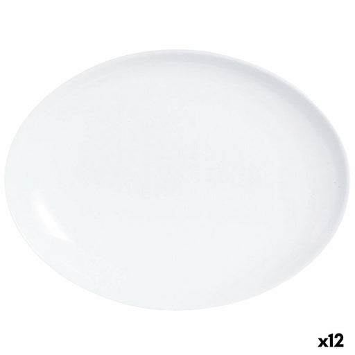 Kochschüssel Luminarc Diwali Oval Weiß Glas (33 x 25 cm) (12 Stück)