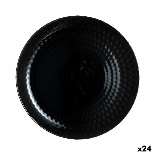 Flacher Teller Luminarc Pampille Noir Schwarz Glas 25 cm (24 Stück)