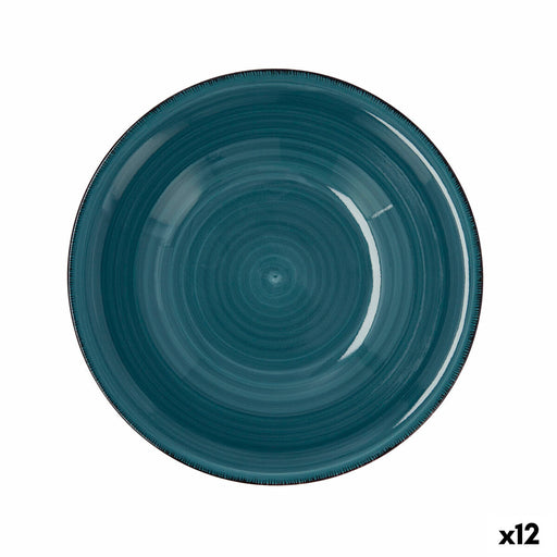 Suppenteller Quid Vita aus Keramik Blau (ø 21,5 cm) (12 Stück)