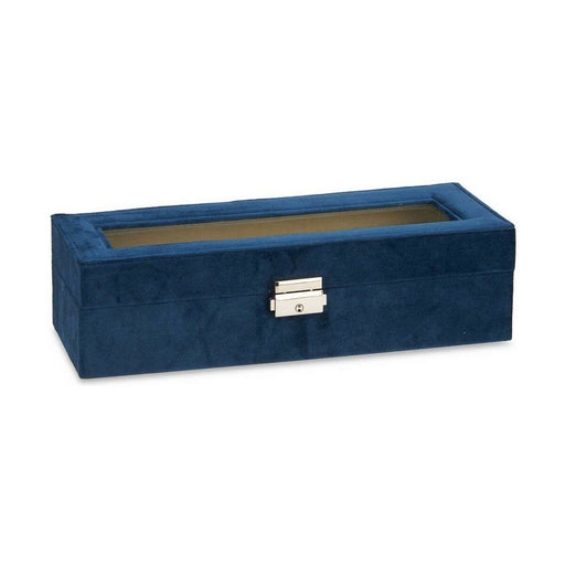 Uhrenbox Blau Metall (30,5 x 8,5 x 11,5 cm) (6 Stück)