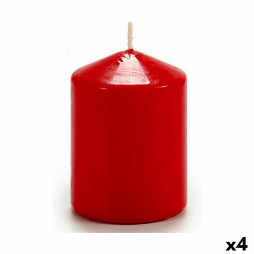 Kerze Rot Wachs (7 x 10 x 7 cm) (4 Stück)