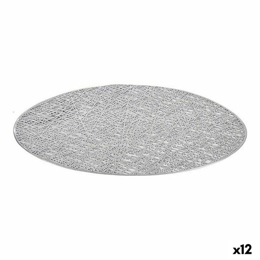 Untersetzer Silberfarben Kunststoff (Ø 38 cm) (12 Stück)