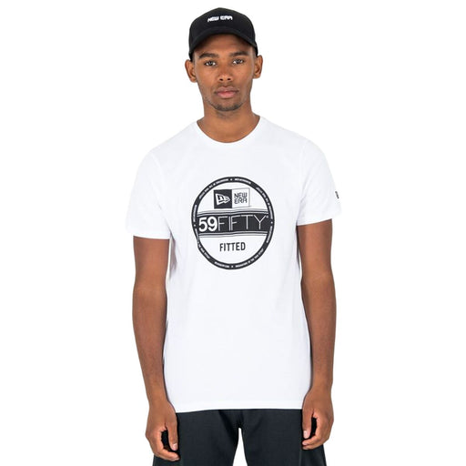 Herren Kurzarm-T-Shirt New Era  Essential Visor Sticker Weiß