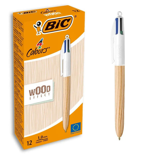Stift Bic Wood Effect Bunt 0,32 mm (12 Stücke)