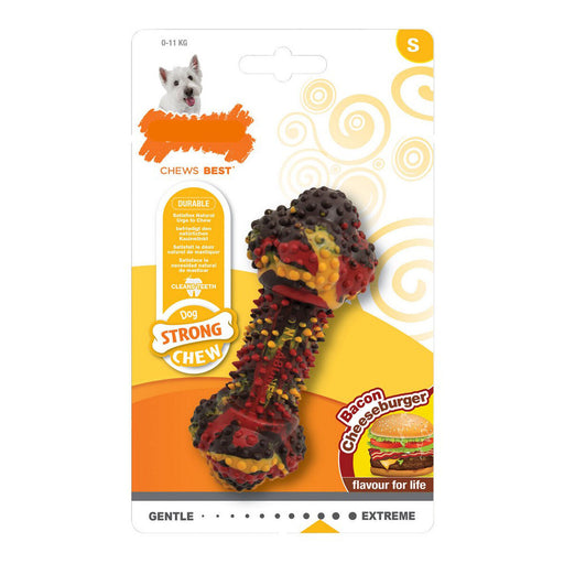 Beißring für Hunde Nylabone Strong Chew Bacon Käse Hamburger S