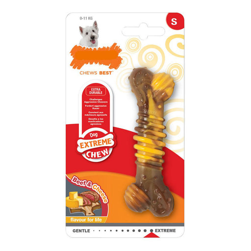 Beißring für Hunde Nylabone Extreme Chew Fleisch Texturiert Käse natürlich XL