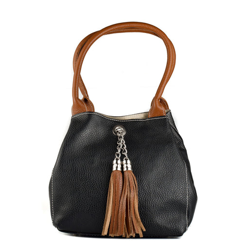 Damen Handtasche Anna Morellini WB113267-BLACK-LEATH Schwarz 21 x 22 x 12 cm