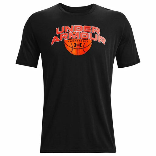 Kurzärmliges Sport T-Shirt Under Armour Basketball Branded Wordmark Schwarz