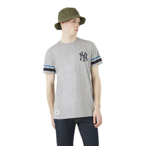Herren Kurzarm-T-Shirt New Era Heritage Stripe New York Yankees Grau Hellgrau